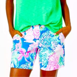 Lilly‎ Pulitzer Jayne Stretch Short In Oyster Bay Blue Krillin It